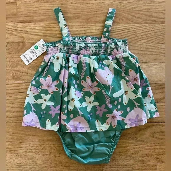 Carter's Romper Just One You Baby Girls Green Purple Floral Tank 18 months NWT - Picture 4 of 4